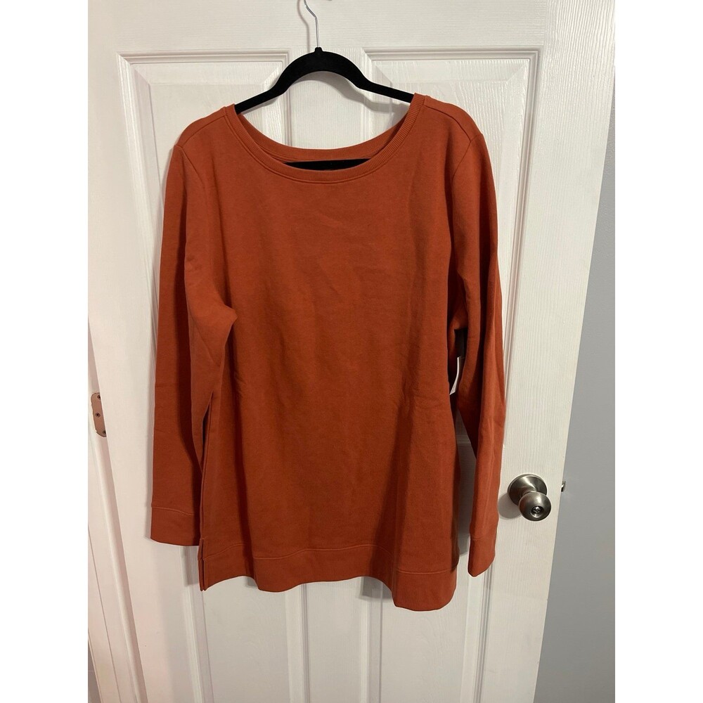 Amazon Essentials Fleece Tunic Sweatshirt Size XL Rust New With Tag